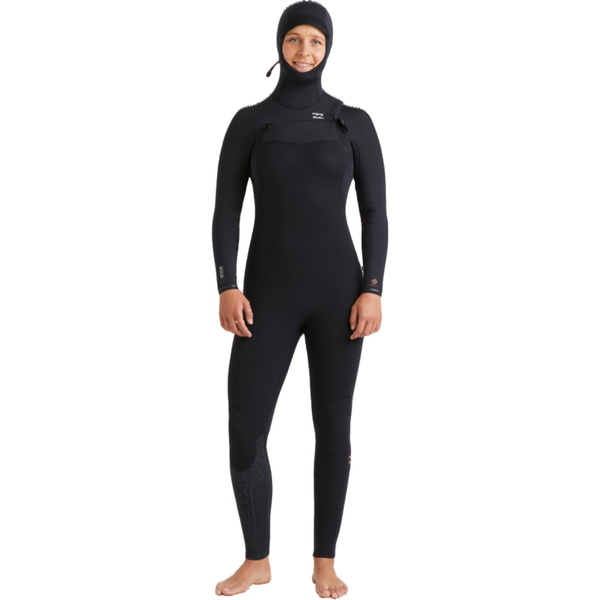 Billabong Womens Furnace Natural 5/4mm Hooded Chest Zip Wetsuit ABJW100218 - Black